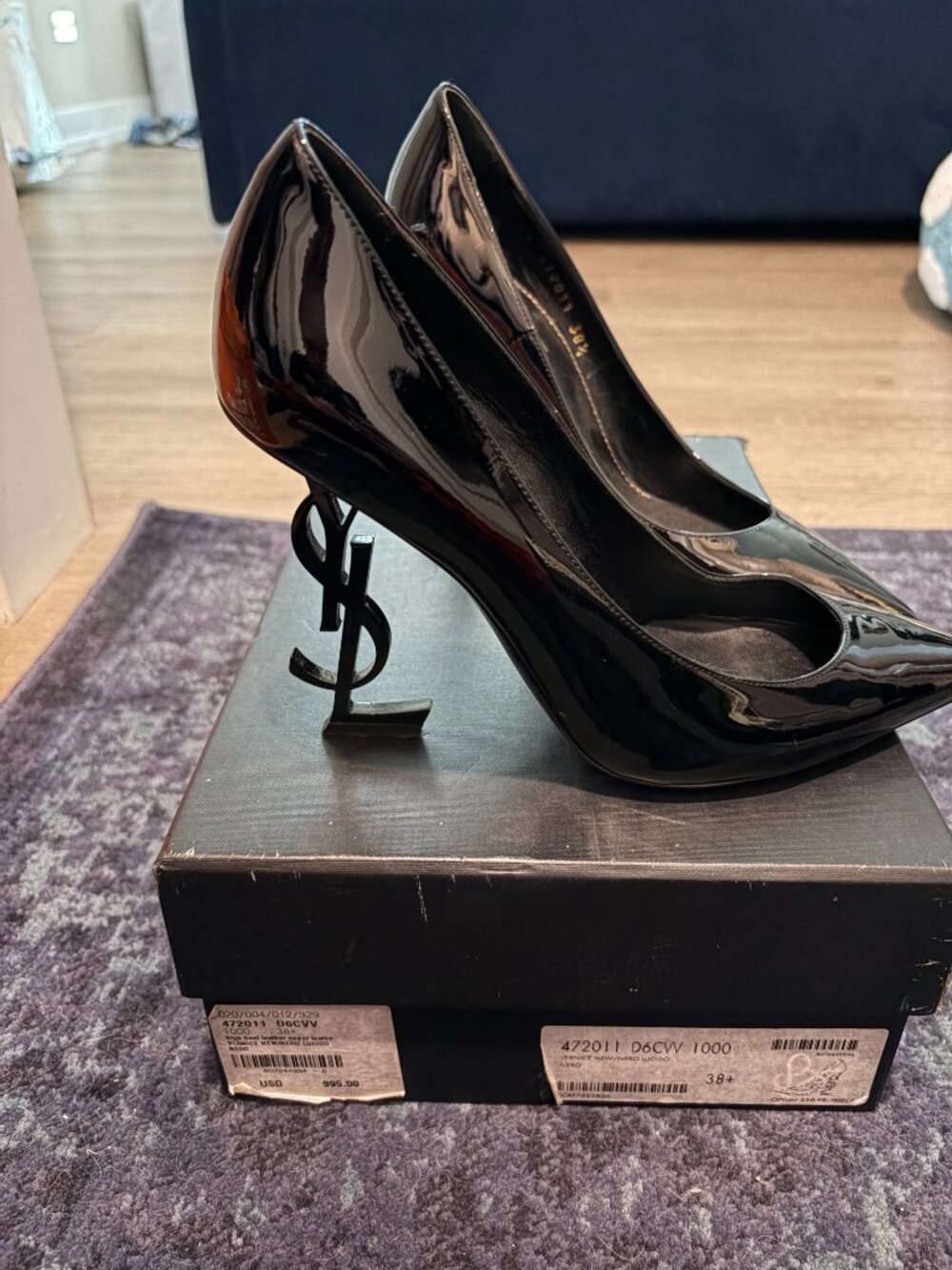 Saint Laurent Black Patent Opyum 110 Pumps